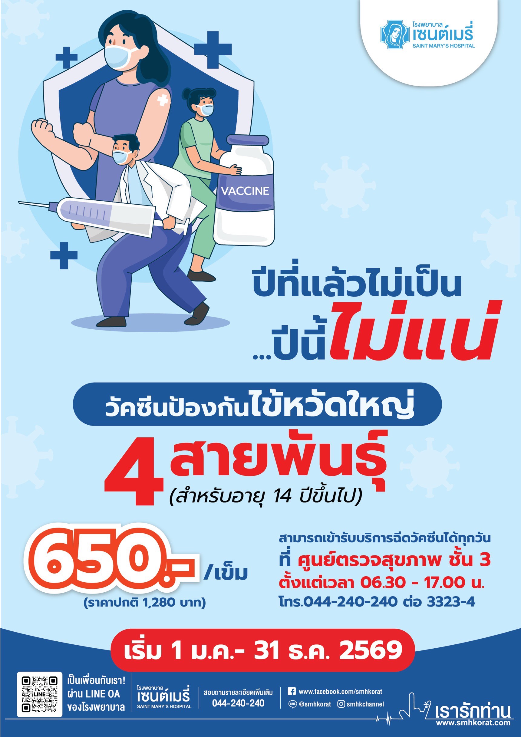 วัคซีนไข้หวัดใหญ่ 4 สายพันธุ์